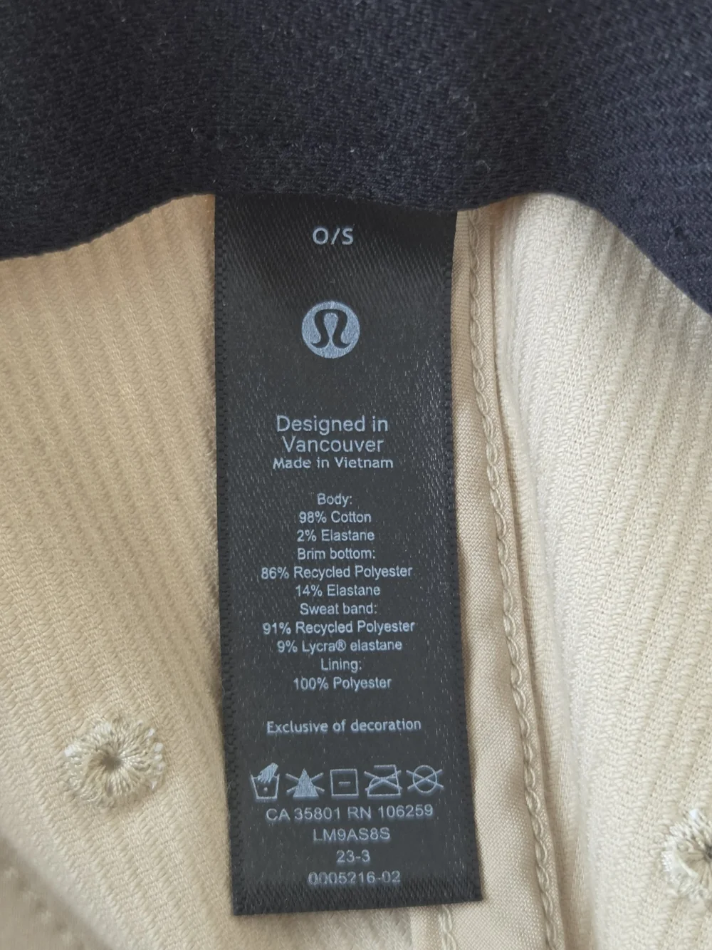 Lululemon Corduroy Adjustable Hat Beige Tan Logo Cap Strapback Golf Casual Dress